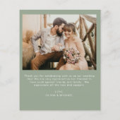 Budget Sage Green結婚の写真サンキューカード チラシ (裏面)
