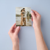 Budget Sage Green結婚の2枚の写真サンキューカード チラシ (手)