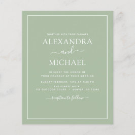 Budget Sage Green結婚'sとフォト招待状Fl チラシ