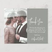 Budget Sage Green'結婚s Thank You Photo Card (正面)