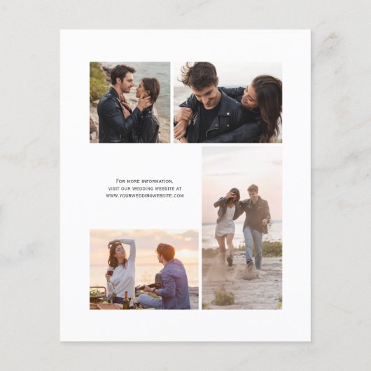 Budget Sage Green 4-Photo Wedding Invite (裏面)