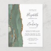 Budget Sage Green 4-Photo Wedding Invite (正面)