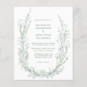 BUDGET Sage Green Floral Monogram Photo Wedding (正面)