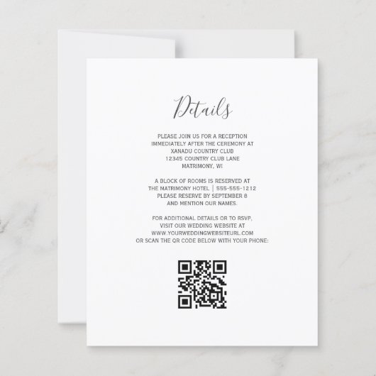 Budget Sage Green Gold Agate QR Code Wedding (裏面)