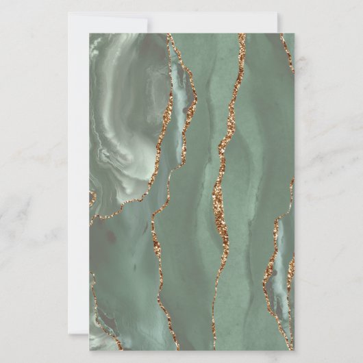 Budget Sage Green Gold Agate Wedding (裏面)