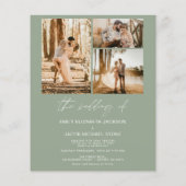 Budget Sage Green Minimalist Photo 結婚's チラシ (裏面)