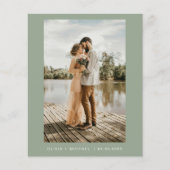 Budget Sage Green Minimalist Photo 結婚's チラシ (正面)