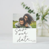 Budget Sage Green Photo Save the Date (スタンド正面)
