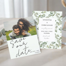 Budget Sage Green Photo Save the Date