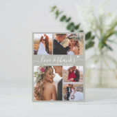 Budget Sage Green Script Photo'結婚s Thank You ポストカード (スタンド正面)