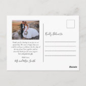 Budget Sage Green Script Photo'結婚s Thank You ポストカード (裏面)