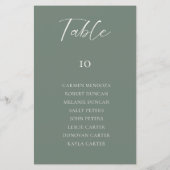 Budget Sage Green Wedding Seating Chart Table Card (裏面)