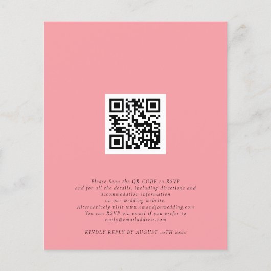 Budget Sakura QR Code Wedding Invitation (裏面)