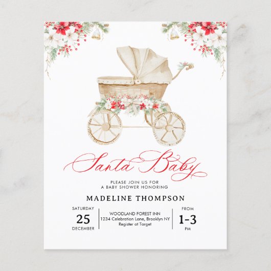 BUDGET Santa Baby Christmas Stroller Baby Shower (正面)