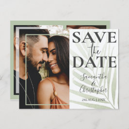Budget Save the Date Tropical Green Photo 結婚's