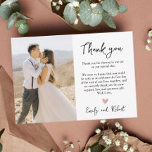 Budget Scriptハート写真結婚のThank You Flyer