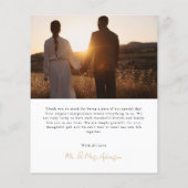 Budget Scriptハート結婚の2枚の写真サンキューカード (裏面)