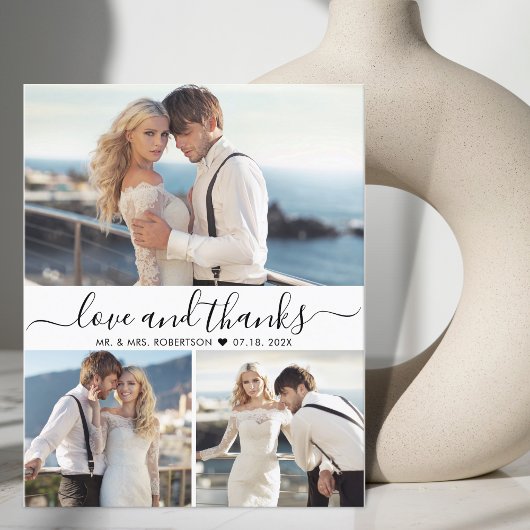 Budget Scriptフォトコラージュ結婚のサンキューカード