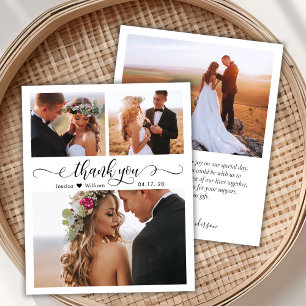 Budget Scriptフォトコラージュ結婚のサンキューカード