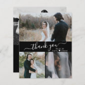 Budget Scriptフォトコラージュ結婚のサンキューカード (正面/裏面)