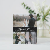 Budget Scriptフォトコラージュ結婚のサンキューカード (スタンド正面)