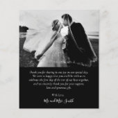 Budget Scriptフォトコラージュ結婚のサンキューカード (裏面)