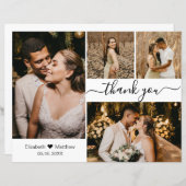 Budget Scriptフォトコラージュ結婚のサンキューカード (正面/裏面)