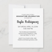 Budget Scriptモダン卒業写真の発表 案内状 (裏面)