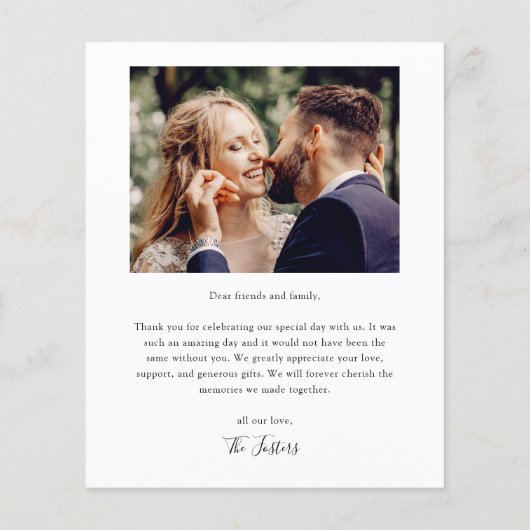 Budget Script写真結婚のサンキューカード (裏面)