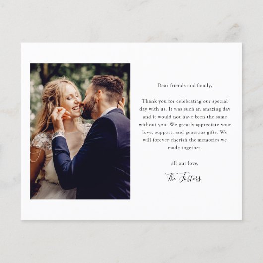 Budget Script写真結婚のサンキューカード (裏面)