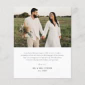 Budget Script写真結婚のサンキューカード (裏面)