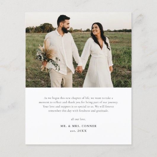 Budget Script写真結婚のサンキューカード (裏面)