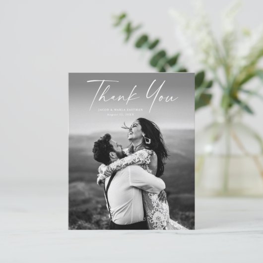 Budget Script写真結婚のサンキューカード (スタンド正面)