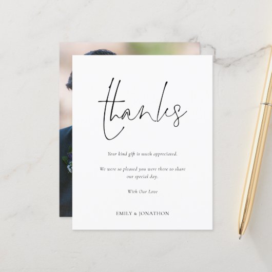 Budget Script写真結婚の新感謝してい規 (正面/裏面インサイチュ)