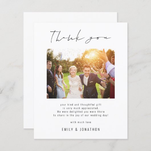 Budget Script写真QRコード結婚に感謝 (正面/裏面)