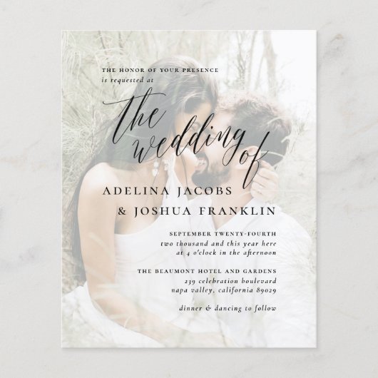 Budget Script書道婚約写真結婚の (正面)