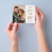 Budget Script結婚の写真の保存日付 チラシ (手)