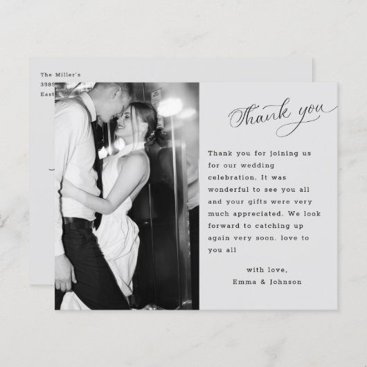 Budget Script結婚の写真カスタムありがとう (正面/裏面)