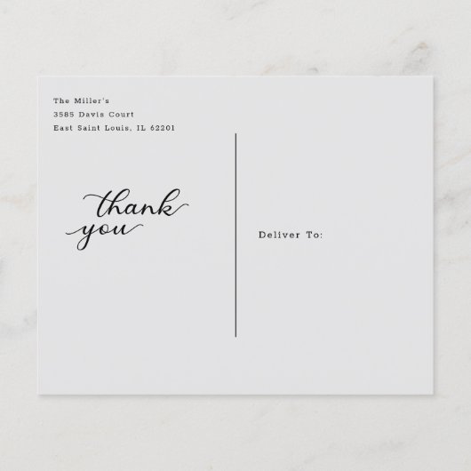 Budget Script結婚の写真カスタムありがとう (裏面)