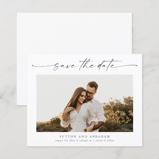 Budget Script結婚の写真Save the Date (正面/裏面)