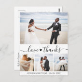 Budget Script Collage結婚's Thank Youポストカード ポストカード (正面/裏面)