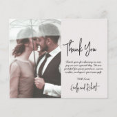 Budget Script Cream Photo 結婚's Thank You チラシ (正面)