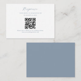 BUDGET Script Dusty Blue結婚のQRコード出欠 エンクロージャーカード