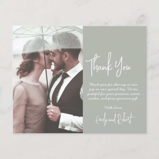 Budget Script Green's Thank 結婚 You Photo Card (正面)