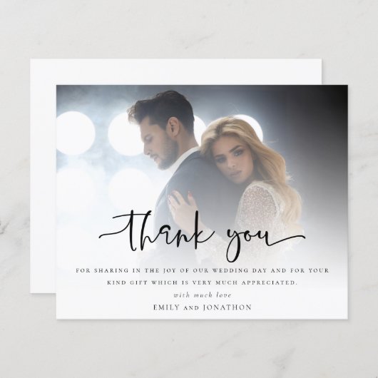 Budget Script Photo Overlay'結婚s Thank You (正面/裏面)