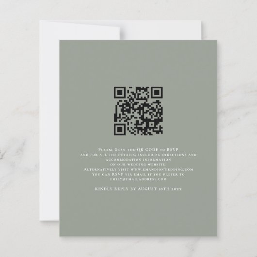Budget Script We Do Sage QR Code Wedding Invite (裏面)