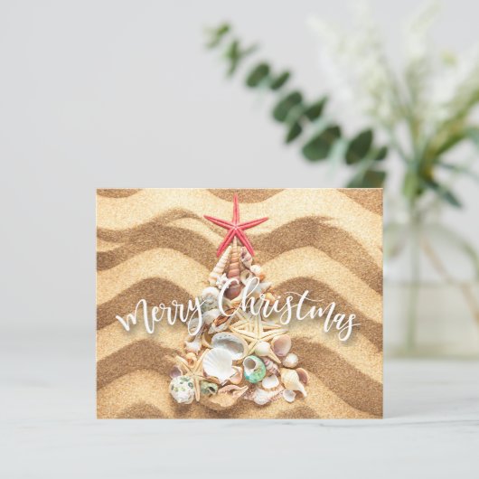Budget Seashell Holiday Greeting Card (スタンド正面)