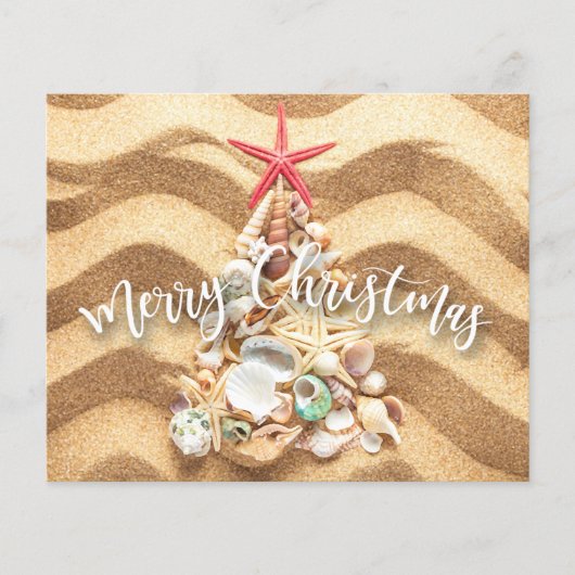 Budget Seashell Holiday Greeting Card (正面)