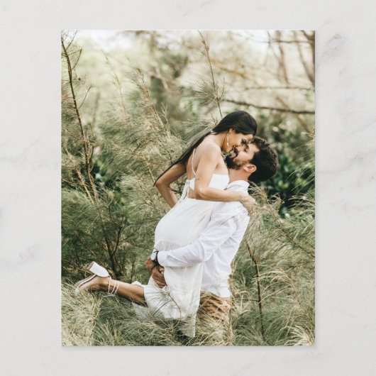 Budget Seashells夏のビーチ写真Save The Date (裏面)