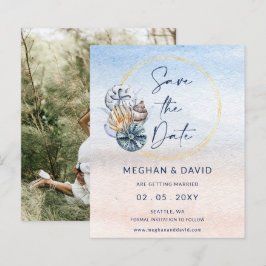 Budget Seashells夏のビーチ写真Save The Date